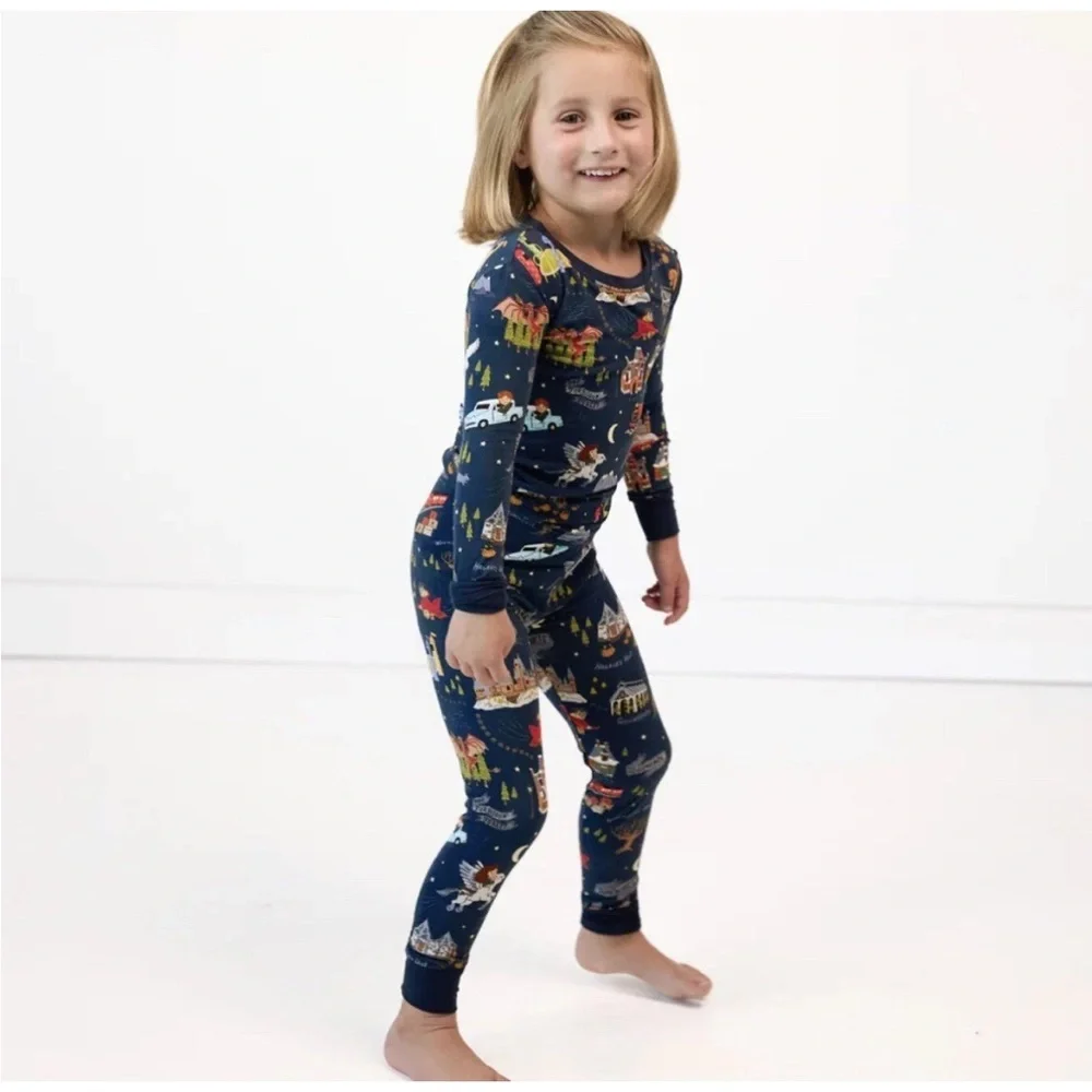 Little Sleepies Navy Pajama Set with Whimsical Print - Picture 5 of 5